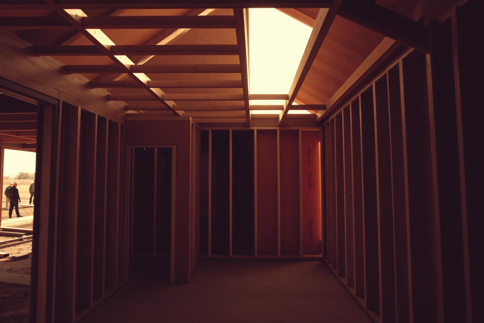 Framing a new home addition on a residential jobsite in eastern Iowa